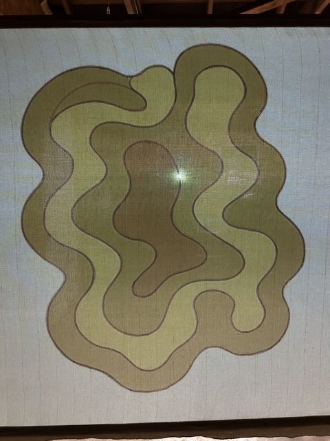 Rug design projected onto the cloth